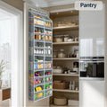 6-Tier Over The Door Organizer Dual-Column of 12 Compartments, College Dorm Essentials with Clear PVC Windows, Heavy Duty Door Organizer Hanging for Bedroom Bathroom Pantry Nursery,