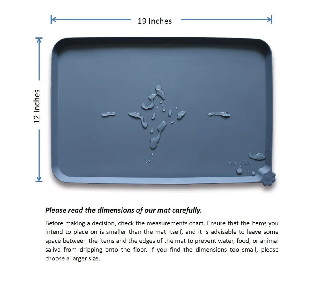 Waterproof Pet Feeding Mats with High Lips - Multiple Size and Colors for Dogs, Cats