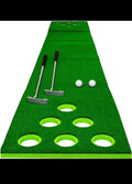 Golf Mat Game Set Short Game Trainer For Office Parties Backyard Bbq’s With Covers Indoor/Outdoor 12Hole Green