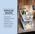 madesmart Two-Tier Bathroom Cabinet Organizer, Sliding Drawer Storage for Bottles, Sponges & Cleaning Supplies