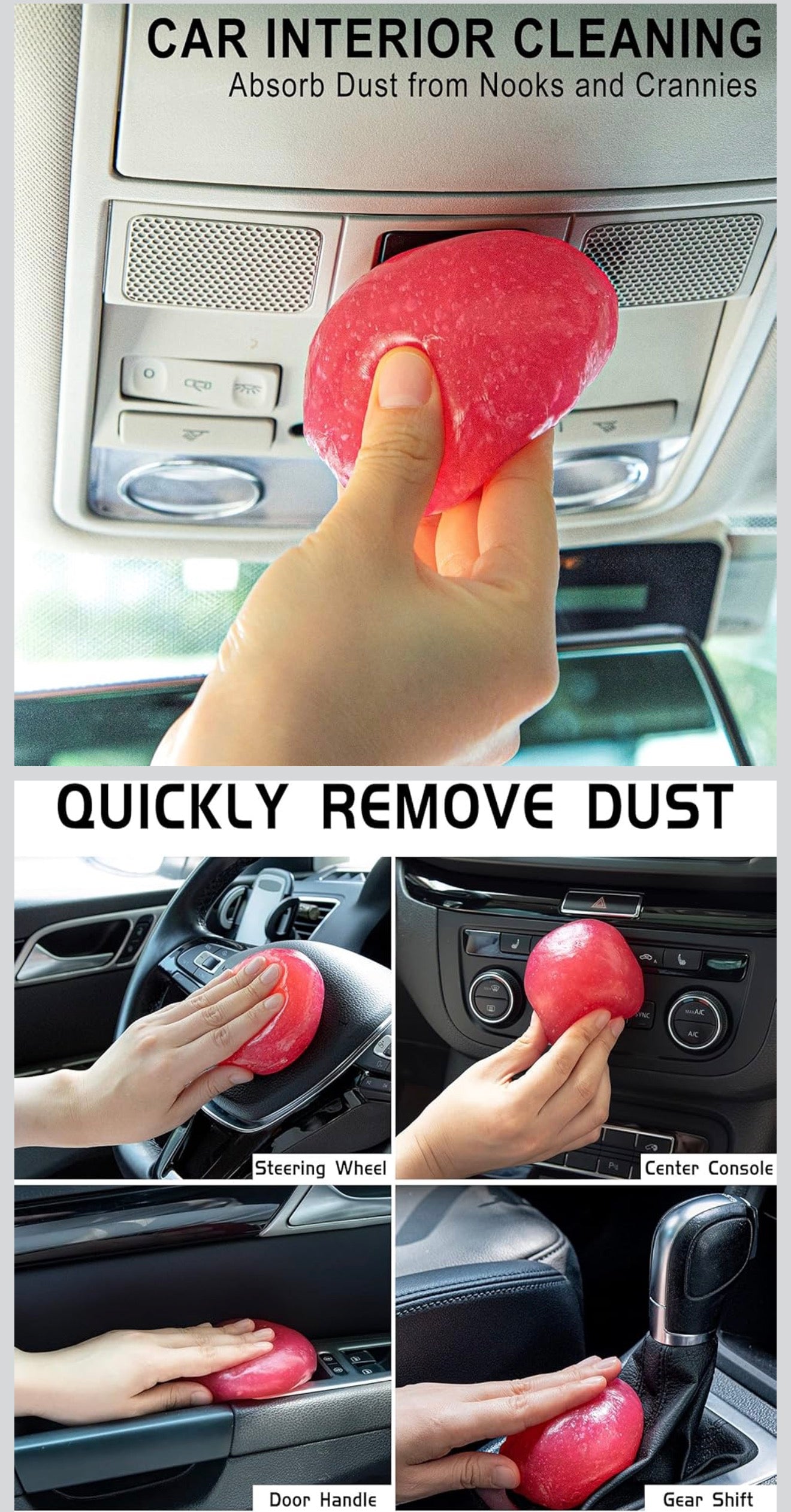 Car Cleaning Gel Detailing Putty Car Putty Auto Detailing Tools Car Interior Cleaner Cleaning Slime Car Accessories Keyboard Cleaner Rose/NT WT: 5.6 oz