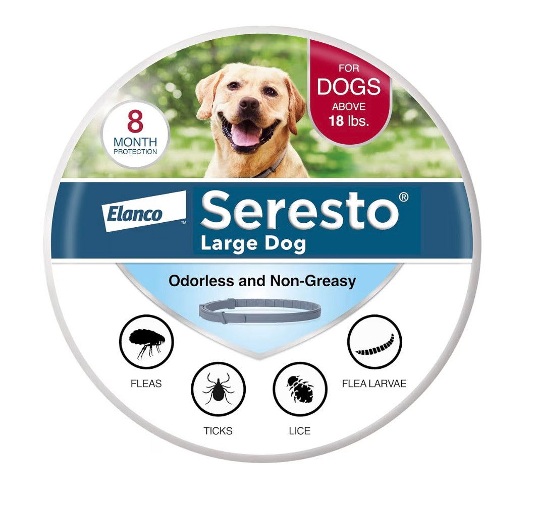 Seresto Flea & Tick Collar For Dogs Over 18 lbs., Treatment & Prevention, Vet-Recommend, 8 Month Protection