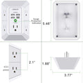 Wall Charger, Surge Protector, 5 Outlet Extender with 4 USB Charging Ports, 3-Sided 1680J Power Strip Multi Plug Adapter Spaced for Home,Travel & Office